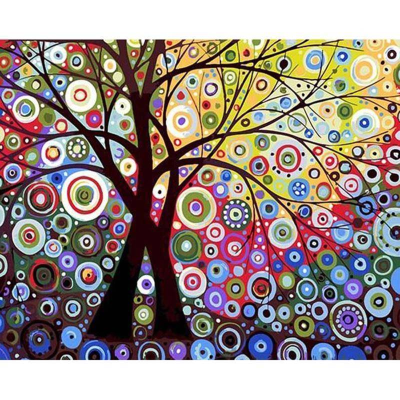 800x800 Colorful Tree - Colorful Tree Painting