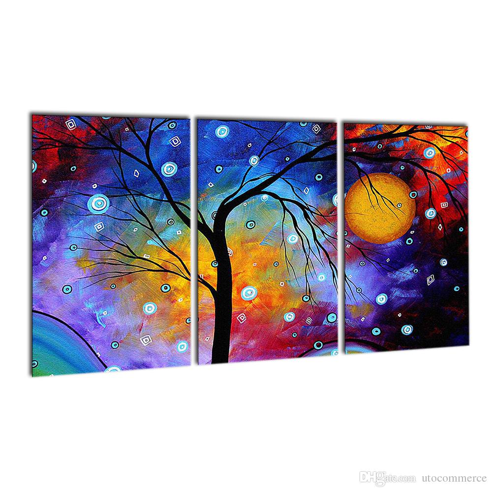 1000x1000 2018 Canvas Painting Art Oil Tree Painting Colorful Trees Painting - Colorful Tree Painting