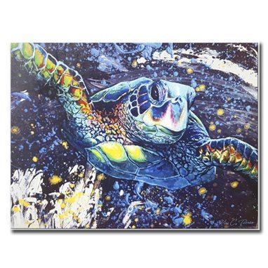 382x382 Colorful Turtle Painting Blu Cotton - Colorful Turtle Painting