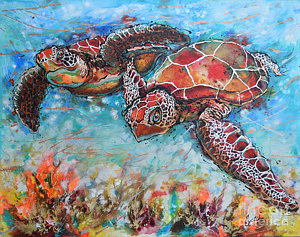 Colorful Turtle Painting at PaintingValley.com | Explore collection of ...