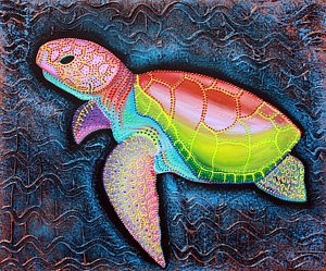 300x249 Colorful Turtle Paintings Fine Art America - Colorful Turtle Painting