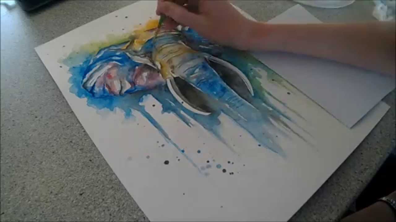 1280x720 Colourful African Elephant - Colorful Watercolor Elephant Painting