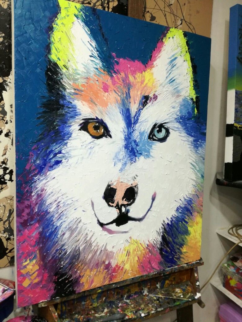 780x1040 Lobo - Colorful Wolf Painting