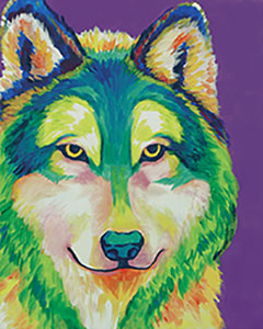 240x300 Social Artworking Colorful Wolf - Colorful Wolf Painting