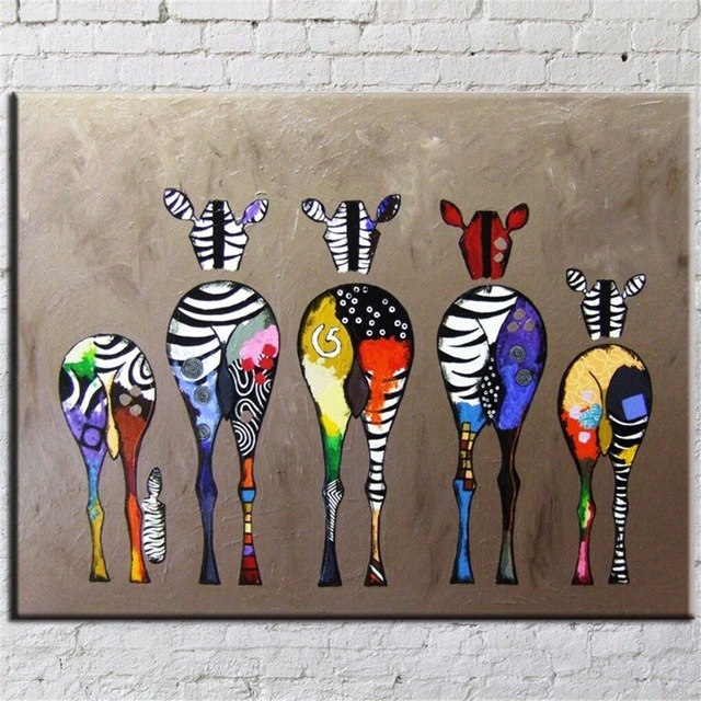 640x640 Buy Lotos Cute Colorful Zebra Decorative Printing - Colorful Zebra Painting