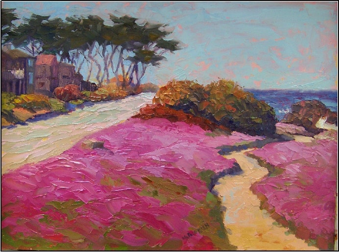 692x514 Pink Ice Paradise, Pacific Grove , 12x16, Oil On Board - Colorist Painting