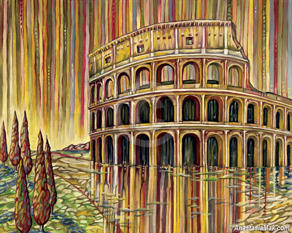 570x456 Roman Colosseum Painting - Colosseum Painting