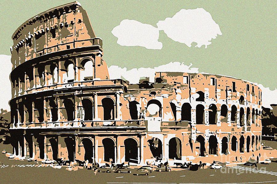 900x600 Rome The Colosseum In Pastels Painting By Heidi De Leeuw - Colosseum Painting