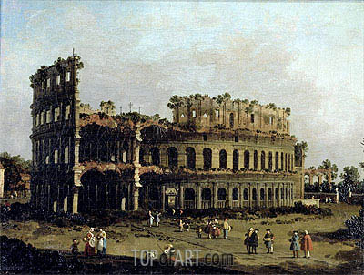 400x302 The Colosseum Canaletto Painting Reproduction 6597 Topofart - Colosseum Painting