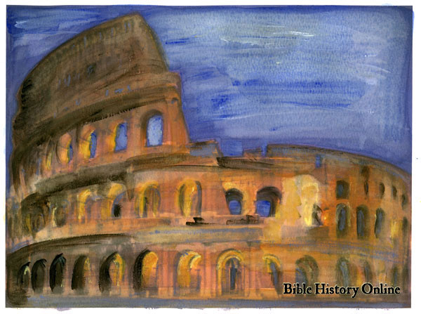 600x447 The Colosseum In Rome - Colosseum Painting