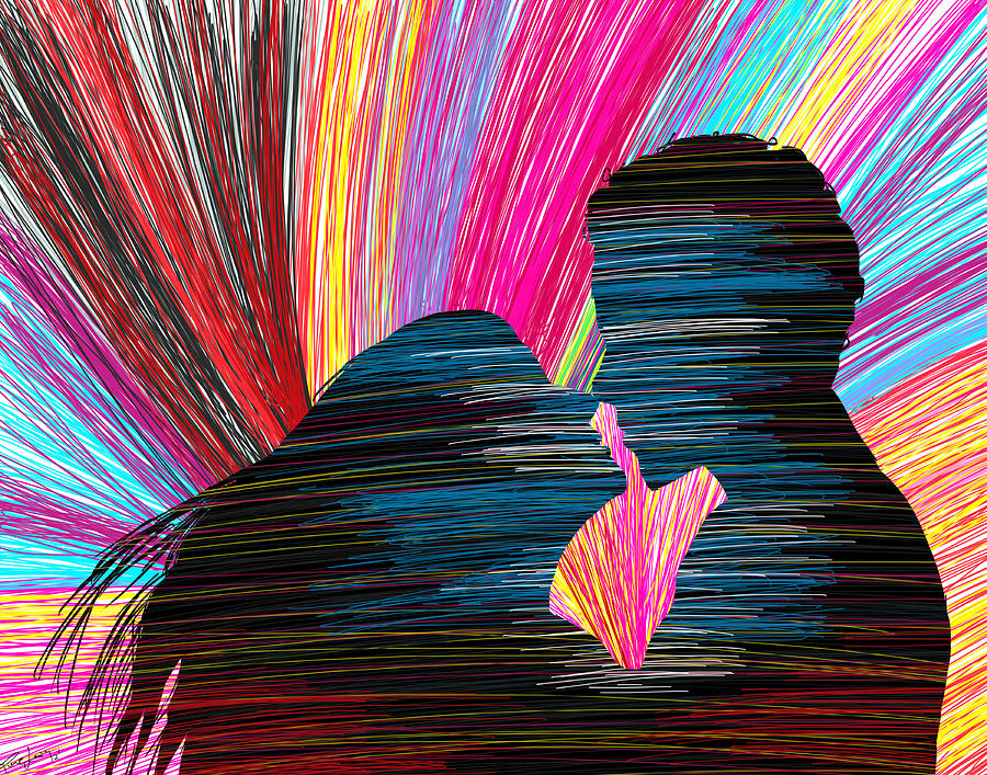 900x707 Lovers In Colour No.1 Painting By Kenal Louis - Colour Painting Images