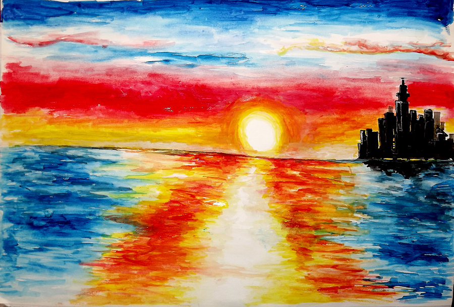 900x608 Water Colour Painting By 0618623 - Colour Painting Images