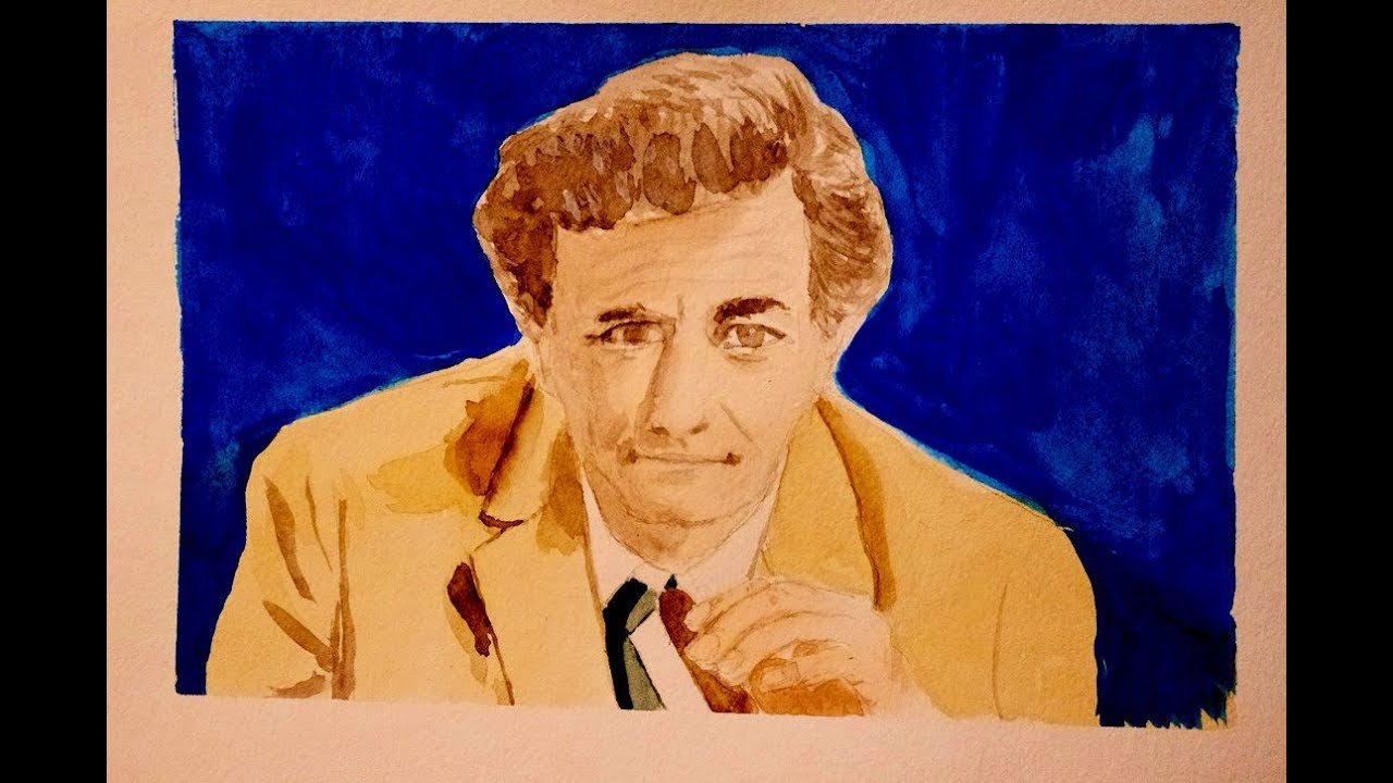 1280x720 Columbo Gouache Watercolor Painting - Columbo Painting