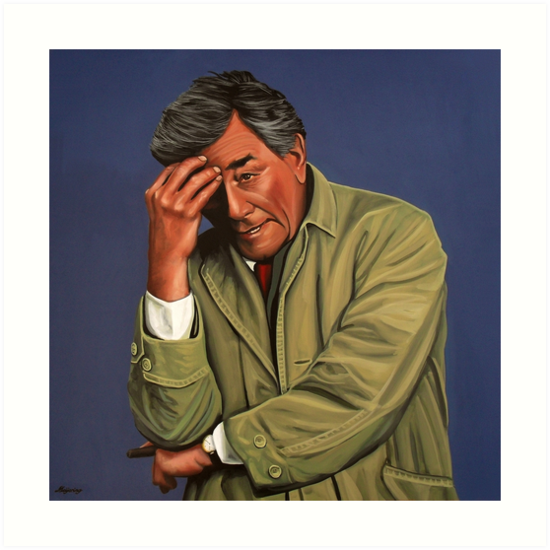 550x550 Peter Falk As Columbo Painting Art Prints By Paulmeijering - Columbo Painting