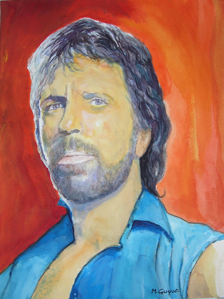 749x1000 Portrait Of Chuck Norris By Columbo On Stars Portraits - Columbo Painting