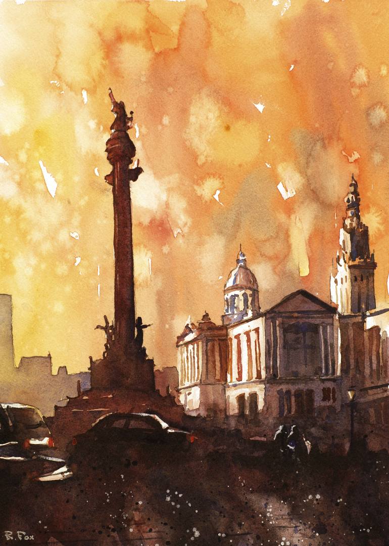 770x1080 Saatchi Art Watercolor Painting Of Christoper Columbus Statue - Columbus Painting