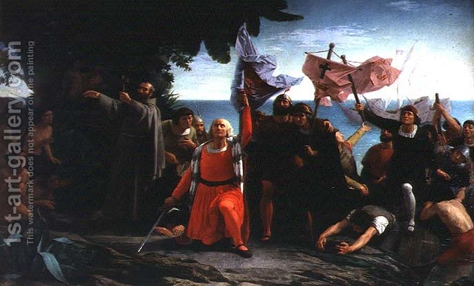 687x414 The First Landing Of Christopher Columbus In America, 1862 - Columbus Painting