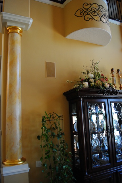 429x640 Marbleized Columns With Gold Leaf Amp Decorative Painting - Column Painting