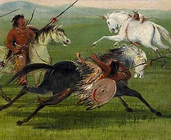 348x285 Native American Shields History Amp Design - Comanche Warrior Painting