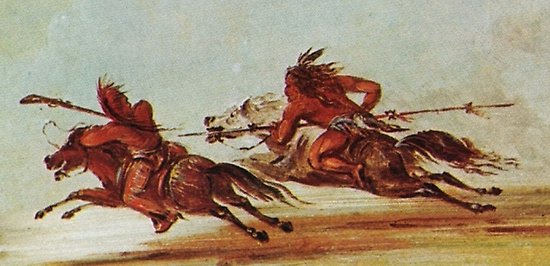 550x266 Wild West, Art, War On The Plains, Indian, Warriors, Comanche - Comanche Warrior Painting