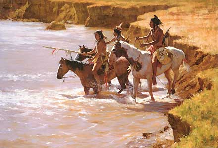 440x299 Walker's Creek Saga Of A Texas Ranger Series By Jeff Robenalt - Comanche Warrior Painting