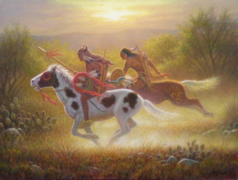 800x603 Bo Newell Art - Comanche Warrior Painting