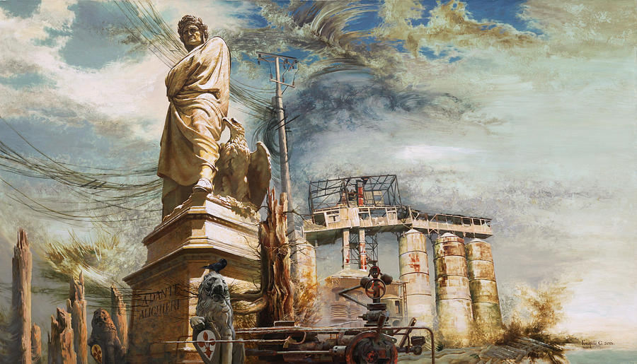 900x515 Divine Comedy. Petrified Time Series Painting By Sergey Gusarin - Comedy Painting