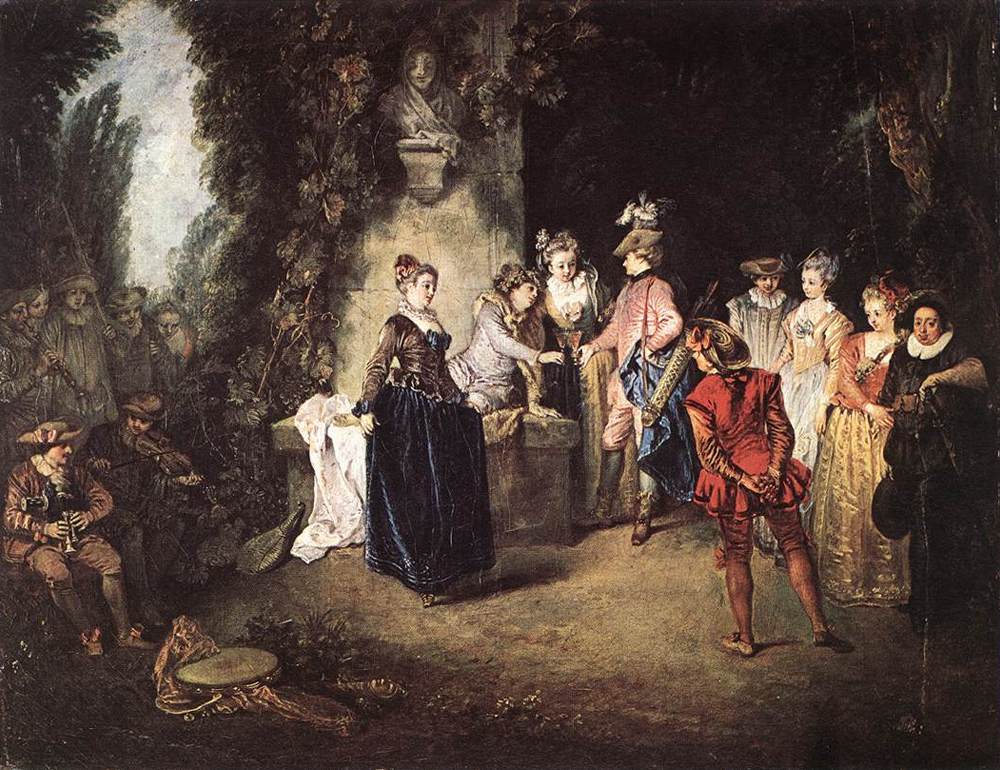 1000x770 The French Comedy Painting Jean Antoine Watteau Oil Paintings - Comedy Painting