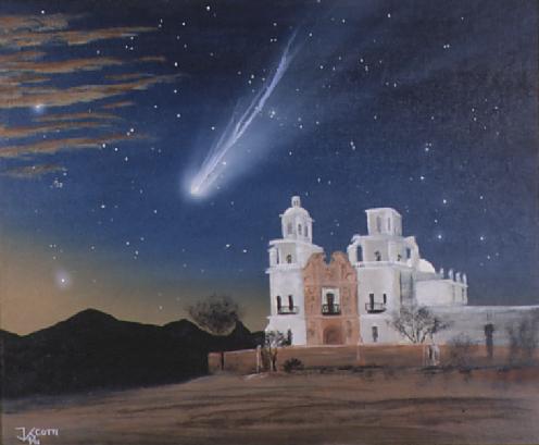 496x409 Jim Scotti's Comet Page - Comet Painting