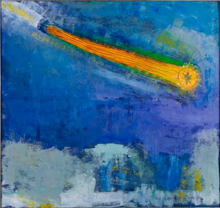 448x422 Paterson Ewen, Halley's Comet As Seen By Giotto,1979 Art - Comet Painting