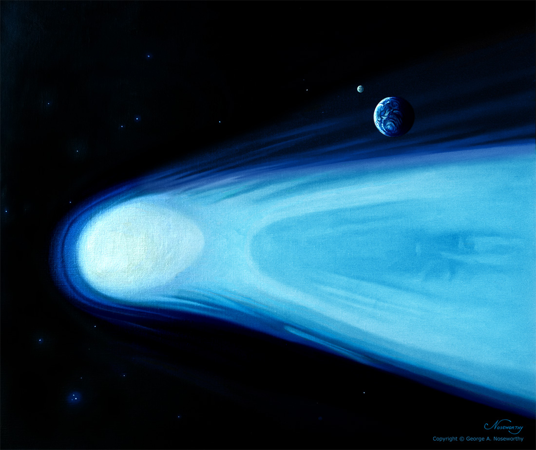 1100x924 Halley's Comet By Cliffwind - Comet Painting
