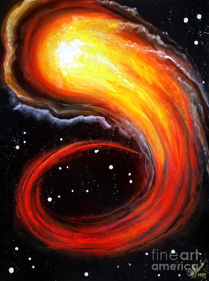 672x900 Halley's Comet. Flight Through The Never Painting By Sofia Metal Queen - Comet Painting