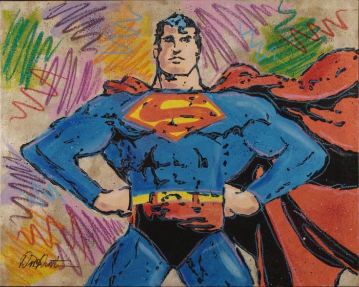700x561 Duerrstein Original Comic Book Painting Superman - Comic Book Painting