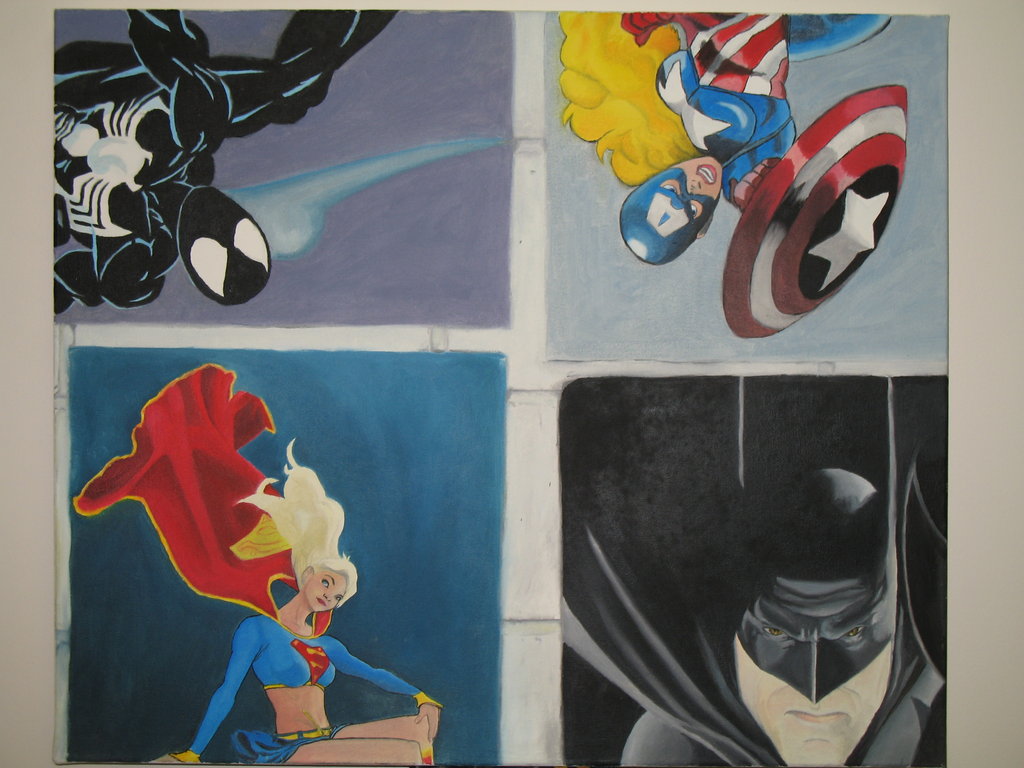 1024x768 Comic Poster Wall Painting By Manostl - Comic Painting