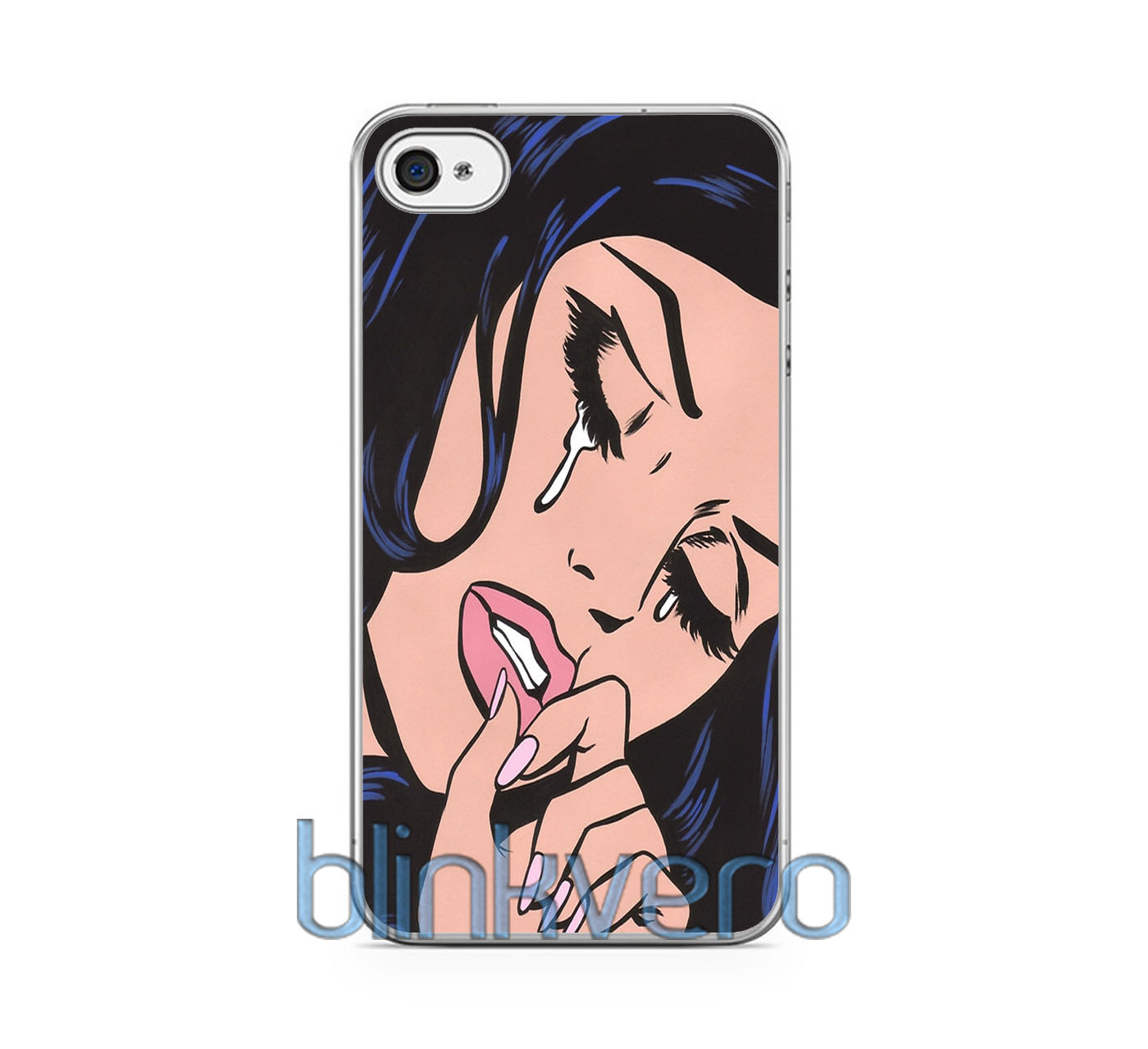 1400x1280 Crying Comic Girl Painting Pop Art Case Protective Iphone Samsung Case - Comic Painting