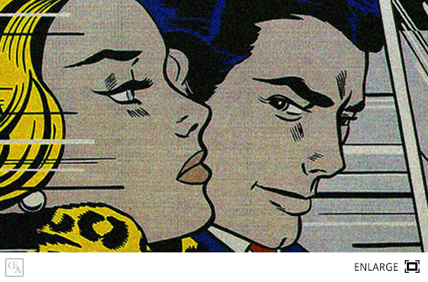 608x400 In The Car Roy Lichtenstein - Comic Painting