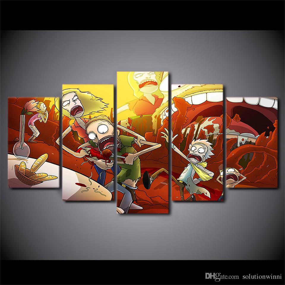 960x960 2018 Framed Printed Rick And Morty Funny Comic Home Wall Decor - Comic Painting