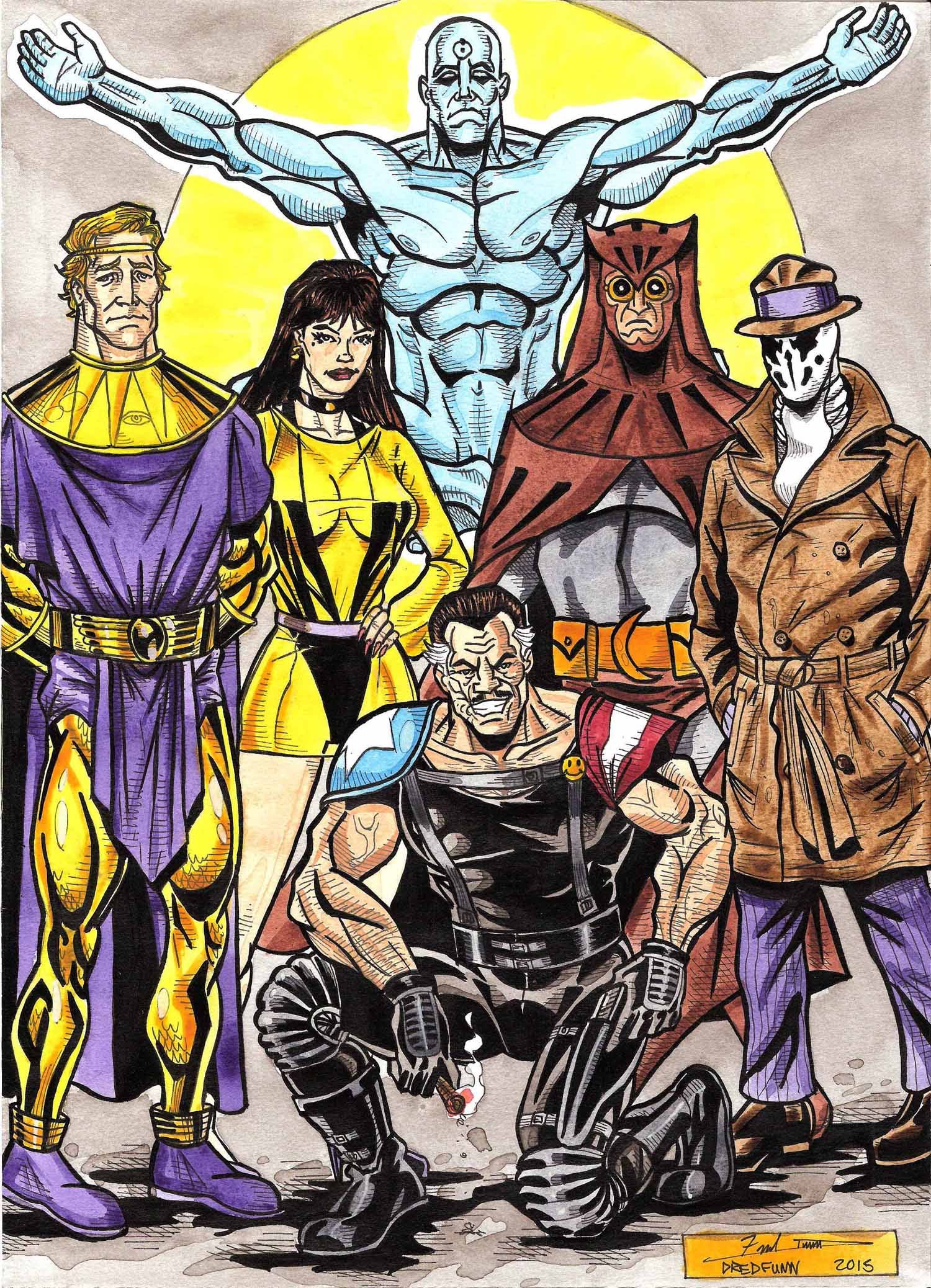1500x2076 Painting The Watchmen A Dredfunn Comic Style Painting - Comic Painting