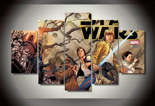 640x439 5pcs No Frames Printed Home Decor Star Wars Comic Painting - Comic Painting