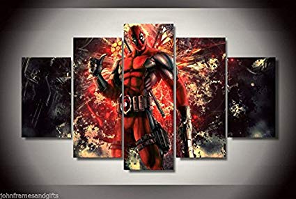 425x286 Deadpool Movie Comic Print Canvas 5 Pieces Posters - Comic Painting