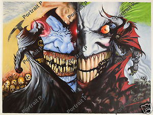 300x226 Batman Spawn Joker Oil Painting Dc Comics Art Hand Painted Signed - Comic Painting