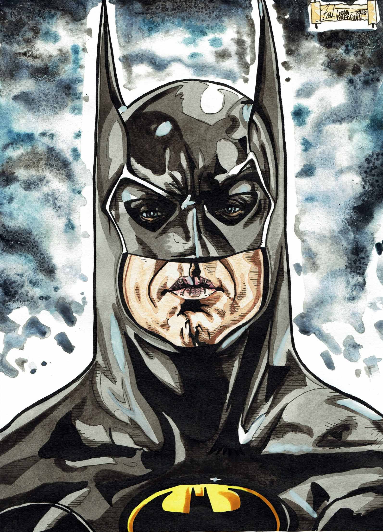 1593x2210 Michael Keaton As Batman A Dredfunn Comic Style Painting - Comic Style Painting