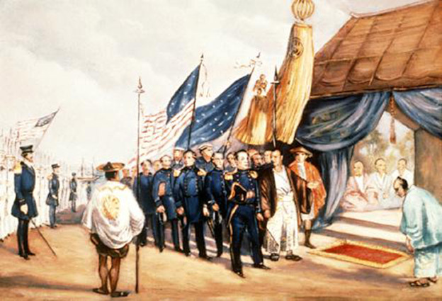 624x425 Commodore Perry Amp - Commodore Matthew Perry Japanese Painting