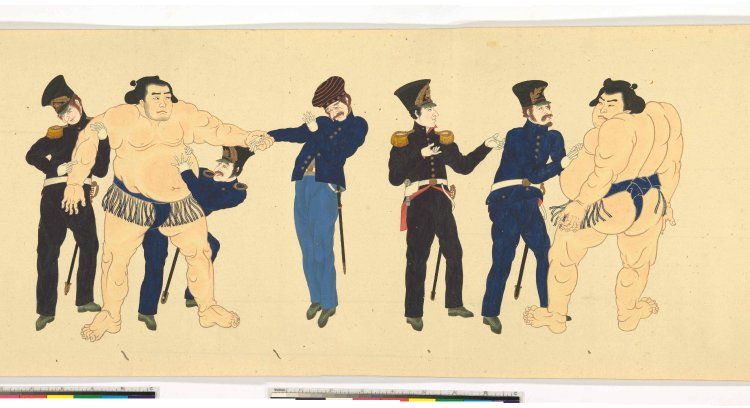 750x408 Handscroll, Painting. Pictorial Record Of Us Commodore Matthew - Commodore Matthew Perry Japanese Painting