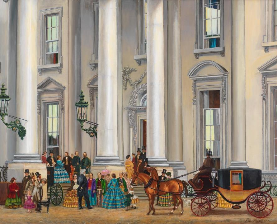 890x719 Commodore Perry Opens Japan - Commodore Perry Japanese Painting