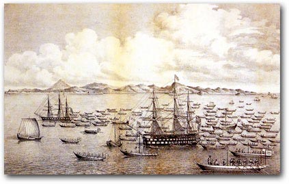 423x269 Commodore Matthew Perry Sailed Into Edo Bay 1854 - Commodore Perry Japanese Painting