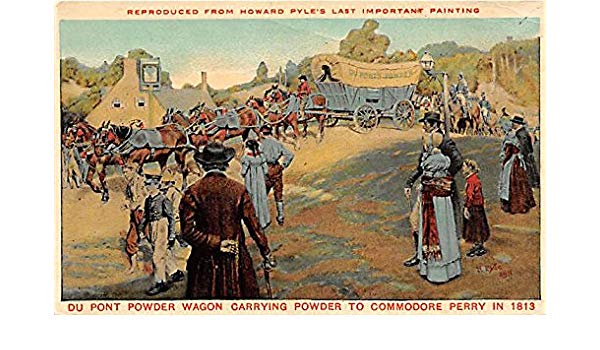 600x350 Du Pont Powder Wagon Carrying Powder To Commodore Perry In 1813 - Commodore Perry Painting