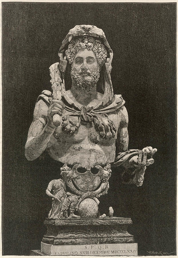 622x900 Lucius Aelius Aurelius Commodus Roman Drawing By Mary Evans - Commodus Painting