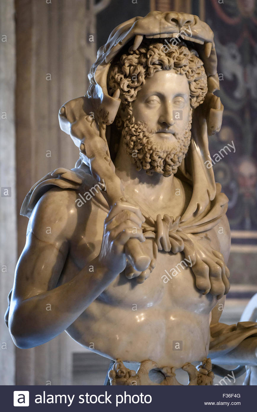 867x1390 Rome. Italy. Portrait Bust Of Roman Emperor Commodus Portrayed As - Commodus Painting