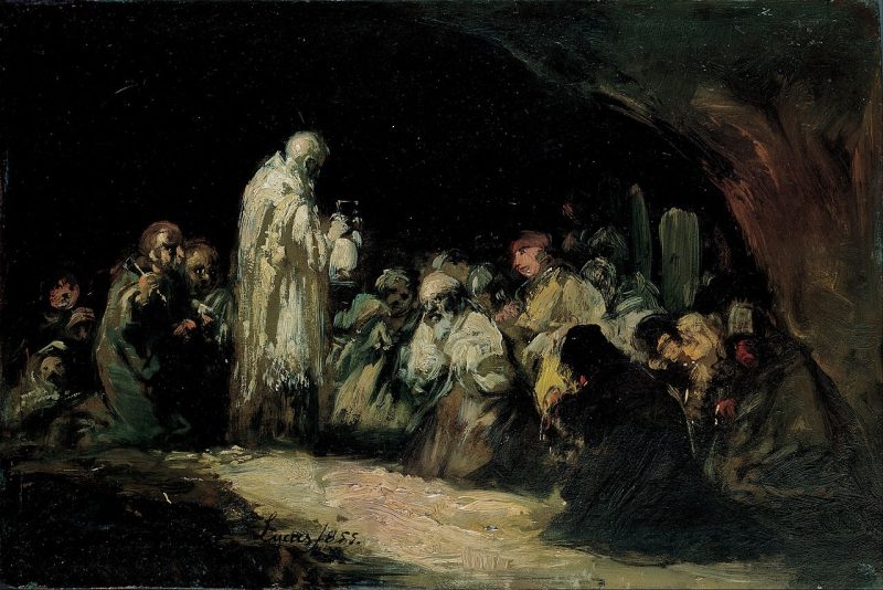 800x534 The Communion Painting Eugenio Lucas Velazquez Oil Paintings - Communion Painting